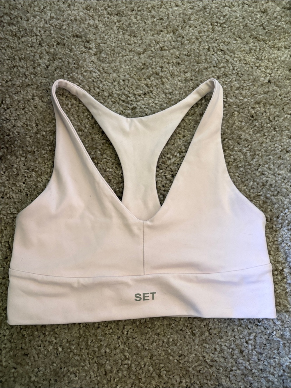 SET Active Luxform Pale Pink V-Neck Racerback Sports Bra